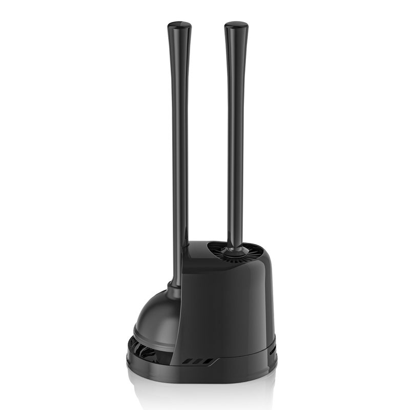 LOVLOY Toilet Plunger and Brush  Silicone Bowl Brush and Heavy Duty Toilet Plunger Set with Ventilated Holder  2-in-1 Toilet Brush and Plunger Combo for Bathroom Cleaning (Black  1 Set) - Image 4